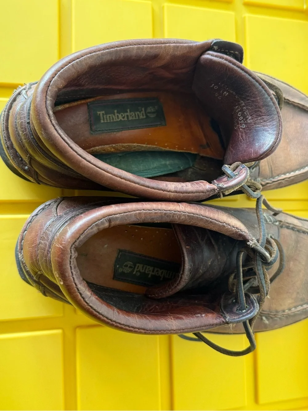 Vintage Timberland Men’s 10M Brown Leather Boots Made in USA Vibram Sole